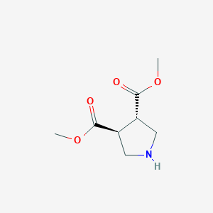 molecular formula C8H13NO4 B169171 (3S,4S)-Dimethyl pyrrolidine-3,4-dicarboxylate CAS No. 111138-53-5