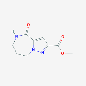molecular formula C9H11N3O3 B169173 methyl 4-oxo-5,6,7,8-tetrahydro-4H-pyrazolo[1,5-a][1,4]diazepine-2-carboxylate CAS No. 163213-38-5