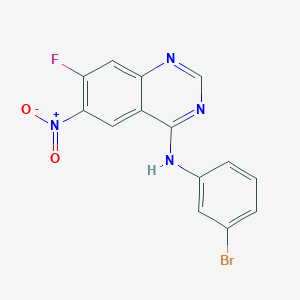 N-(3-Bromophenyl)-7-fluoro-6-nitroquinazolin-4-amine