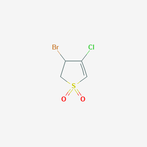 molecular formula C4H4BrClO2S B169226 3-Bromo-4-chloro-2,3-dihydrothiophene 1,1-dioxide CAS No. 114079-02-6