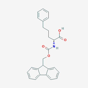 molecular formula C26H25NO4 B169258 (R)-2-((((9H-芴-9-基)甲氧基)羰基)氨基)-5-苯基戊酸 CAS No. 1217731-48-0