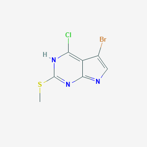 molecular formula C7H5BrClN3S B169281 5-Bromo-4-chloro-2-(methylthio)-7h-pyrrolo[2,3-d]pyrimidine CAS No. 183274-54-6