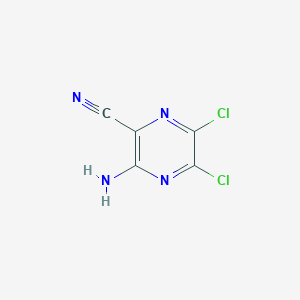 molecular formula C5H2Cl2N4 B169283 3-Amino-5,6-dichloropyrazine-2-carbonitrile CAS No. 14340-28-4