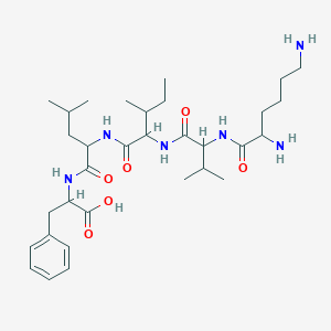 molecular formula C34H58N6O8 B016929 2-[[2-[[2-[[2-(2,6-Diaminohexanoylamino)-3-methylbutanoyl]amino]-3-methylpentanoyl]amino]-4-methylpentanoyl]amino]-3-phenylpropanoic acid CAS No. 103404-59-7