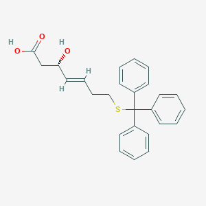 B169295 (S,E)-3-Hydroxy-7-(tritylthio)hept-4-enoic acid CAS No. 180973-24-4