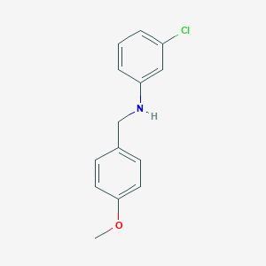 molecular formula C14H14ClNO B169299 3-chloro-N-[(4-methoxyphenyl)methyl]aniline CAS No. 183861-03-2