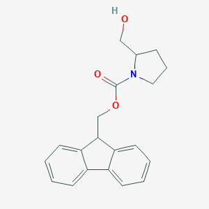 molecular formula C20H21NO3 B169317 (9H-Fluoren-9-yl)methyl 2-(hydroxymethyl)pyrrolidine-1-carboxylate CAS No. 1339668-62-0