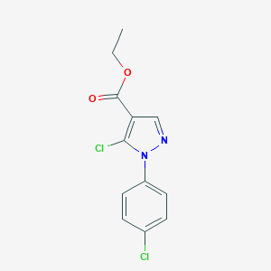 molecular formula C12H10Cl2N2O2 B169358 Ethyl 5-chloro-1-(4-chlorophenyl)-1H-pyrazole-4-carboxylate CAS No. 110821-36-8