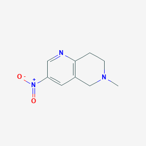 molecular formula C9H11N3O2 B169383 6-Methyl-3-nitro-5,6,7,8-tetrahydro-1,6-naphthyridine CAS No. 123792-64-3
