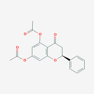 molecular formula C19H16O6 B169417 (S)-4-Oxo-2-phenylchroman-5,7-diyl diacetate CAS No. 111441-88-4