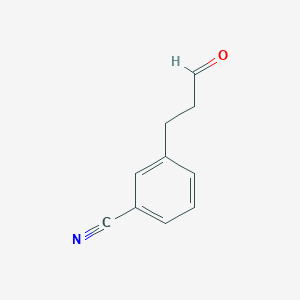 molecular formula C10H9NO B169419 3-(3-Oxopropyl)benzonitrile CAS No. 111376-39-7