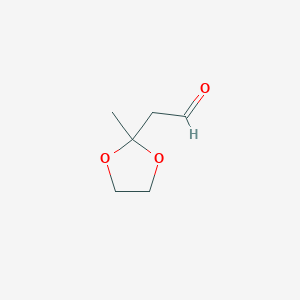 molecular formula C6H10O3 B169444 2-(2-Methyl-1,3-dioxolan-2-yl)acetaldehyde CAS No. 18871-63-1