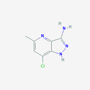 molecular formula C7H7ClN4 B169551 7-Chloro-5-methyl-1H-pyrazolo[4,3-b]pyridin-3-amine CAS No. 113140-14-0