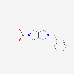molecular formula C18H26N2O2 B169573 tert-Butyl 5-benzylhexahydropyrrolo[3,4-c]pyrrole-2(1H)-carboxylate CAS No. 186202-73-3