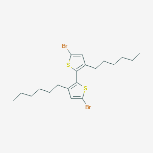 molecular formula C20H28Br2S2 B169597 5,5'-Dibromo-3,3'-dihexyl-2,2'-bithiophene CAS No. 170702-05-3