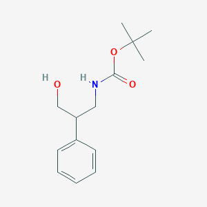 molecular formula C14H21NO3 B169618 tert-Butyl (3-hydroxy-2-phenylpropyl)carbamate CAS No. 127087-62-1