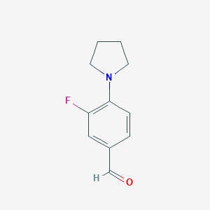 molecular formula C11H12FNO B169654 3-Fluoro-4-pyrrolidin-1-yl-benzaldehyde CAS No. 153659-43-9