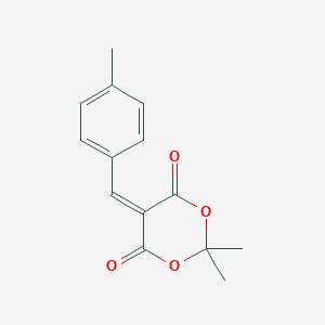 molecular formula C14H14O4 B169684 2,2-二甲基-5-(4-甲基亚苄基)-1,3-二氧杂环-4,6-二酮 CAS No. 15795-51-4