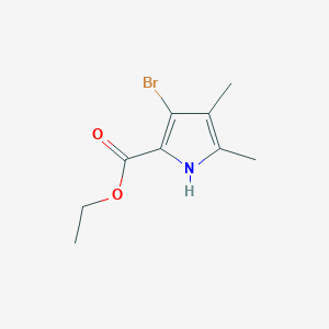 molecular formula C9H12BrNO2 B169739 Ethyl 3-bromo-4,5-dimethyl-1H-pyrrole-2-carboxylate CAS No. 102236-53-3