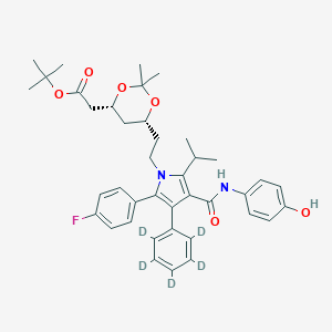 Tert-butyl 2-[(4R,6R)-6-[2-[2-(4-fluorophenyl)-4-[(4-hydroxyphenyl)carbamoyl]-3-(2,3,4,5,6-pentadeuteriophenyl)-5-propan-2-ylpyrrol-1-yl]ethyl]-2,2-dimethyl-1,3-dioxan-4-yl]acetate