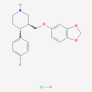 molecular formula C19H21ClFNO3 B169741 cis-(-)-Paroxetine Hydrochloride CAS No. 105813-04-5