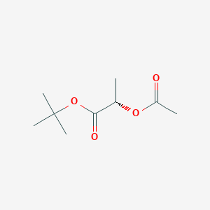 molecular formula C9H16O4 B169765 Propanoic acid, 2-(acetyloxy)-, 1,1-dimethylethyl ester, (2S)- CAS No. 120444-05-5