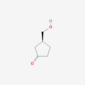 molecular formula C6H10O2 B169769 (S)-3-(Hydroxymethyl)cyclopentanone CAS No. 113681-11-1