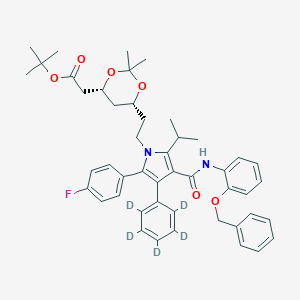 molecular formula C47H53FN2O6 B016977 (6-{2-[3-(2-Benzyloxy-phenylcarbamoyl)-5-(4-fluoro-phenyl)-2-isopropyl-4-phenyl-d5-pyrrol-1-yl]-ethyl}-2,2-dimethyl-[1,3]-dioxane-4-yl)-acetic Acid, tert-Butyl Ester CAS No. 265989-41-1
