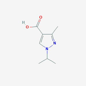 molecular formula C8H12N2O2 B169776 1-Isopropyl-3-methyl-1H-pyrazole-4-carboxylic acid CAS No. 113100-42-8