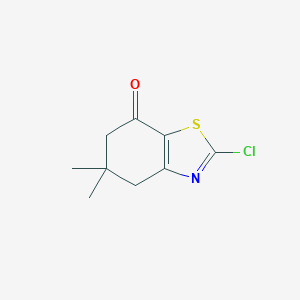 molecular formula C9H10ClNOS B169788 2-Chloro-5,5-dimethyl-5,6-dihydrobenzo[d]thiazol-7(4H)-one CAS No. 10513-25-4