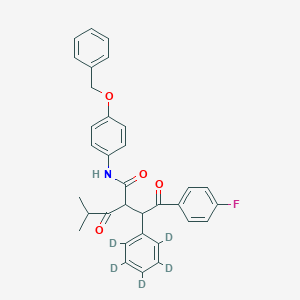 molecular formula C33H30FNO4 B016980 2-[2-(4-Fluorophenyl)-2-oxo-1-phenyl-d5-ethyl]-4-methyl-3-oxo-pentanoic Acid, (4-Benzyloxy-phenyl)-amide CAS No. 1020719-44-1