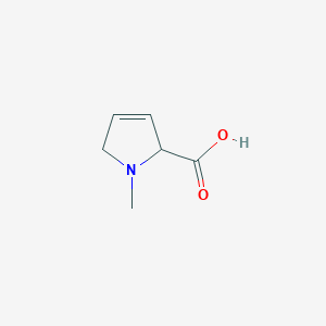 molecular formula C6H9NO2 B169811 1-Methyl-2,5-dihydro-1H-pyrrole-2-carboxylic acid CAS No. 1256642-90-6