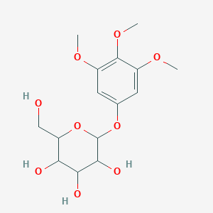 molecular formula C15H22O9 B016983 2-(Hydroxymethyl)-6-(3,4,5-trimethoxyphenoxy)oxane-3,4,5-triol CAS No. 41514-64-1