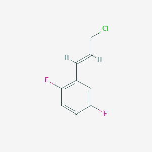 molecular formula C9H7ClF2 B169892 (E)-2-(3-Chloroprop-1-en-1-yl)-1,4-difluorobenzene CAS No. 149946-42-9