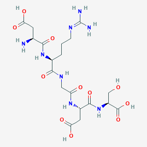 molecular formula C19H32N8O11 B169924 (3S)-3-amino-4-[[(2S)-1-[[2-[[(2S)-3-carboxy-1-[[(1S)-1-carboxy-2-hydroxyethyl]amino]-1-oxopropan-2-yl]amino]-2-oxoethyl]amino]-5-(diaminomethylideneamino)-1-oxopentan-2-yl]amino]-4-oxobutanoic acid CAS No. 151997-53-4