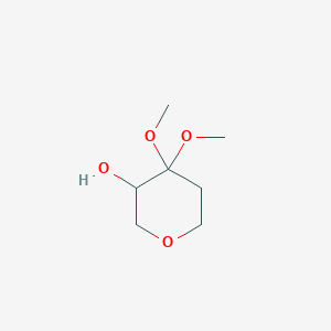 molecular formula C7H14O4 B169958 4,4-Dimethoxytetrahydro-2H-pyran-3-ol CAS No. 104681-92-7