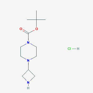 molecular formula C12H24ClN3O2 B170025 Tert-butyl 4-(azetidin-3-yl)piperazine-1-carboxylate hydrochloride CAS No. 178312-58-8
