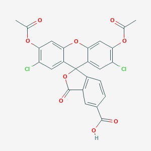 molecular formula C25H14Cl2O9 B170048 3',6'-Diacetyloxy-2',7'-dichloro-3-oxospiro[2-benzofuran-1,9'-xanthene]-5-carboxylic acid CAS No. 144489-09-8