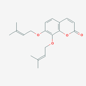 molecular formula C19H22O4 B170054 7,8-Bis(3-methylbut-2-enoxy)chromen-2-one CAS No. 104311-21-9