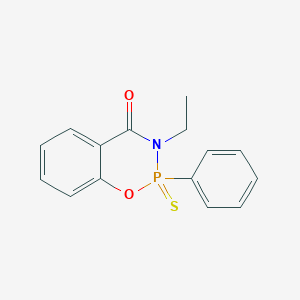 molecular formula C15H14NO2PS B170067 2-Phenyl-3-ethyl-2,3-dihydro-4H-1,3,2-benzoxazaphosphorin-4-one 2-sulfide CAS No. 198767-46-3