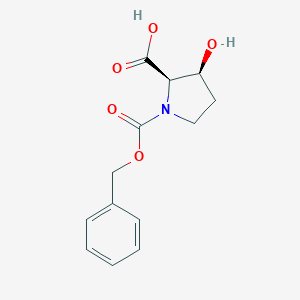 molecular formula C13H15NO5 B170077 (2R,3S)-3-hydroxy-1-phenylmethoxycarbonylpyrrolidine-2-carboxylic acid CAS No. 174389-11-8