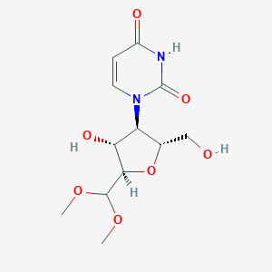 molecular formula C12H18N2O7 B170083 1-[(2R,3R,4R,5R)-5-(Dimethoxymethyl)-4-hydroxy-2-(hydroxymethyl)oxolan-3-yl]pyrimidine-2,4-dione CAS No. 196596-84-6