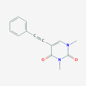 molecular formula C14H12N2O2 B170177 1,3-Dimethyl-5-(2-phenylethynyl)-2,4(1H,3H)-pyrimidinedione CAS No. 109856-23-7