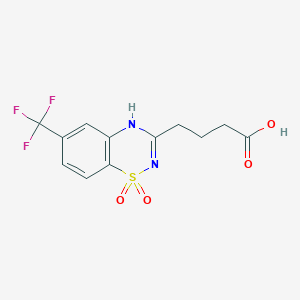 molecular formula C12H11F3N2O4S B017018 6-(Trifluoromethyl)-2H-1,2,4-benzothiadiazine-3-butanoic acid 1,1-dioxide CAS No. 101064-07-7