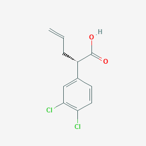 molecular formula C11H10Cl2O2 B170221 (S)-2-(3,4-dichlorophenyl)pent-4-enoic acid CAS No. 147643-57-0