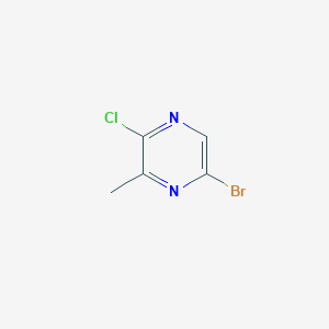 molecular formula C5H4BrClN2 B170228 5-溴-2-氯-3-甲基吡嗪 CAS No. 112930-94-6