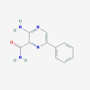 molecular formula C11H10N4O B170238 3-Amino-6-phenylpyrazine-2-carboxamide CAS No. 113120-69-7