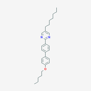 molecular formula C28H36N2O B170244 5-Heptyl-2-(4'-(pentyloxy)-[1,1'-biphenyl]-4-yl)pyrimidine CAS No. 107215-52-1