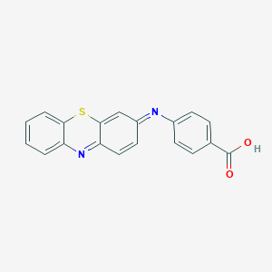 molecular formula C19H12N2O2S B170288 Benzoic acid, 4-(3H-phenothiazin-3-ylideneamino)- CAS No. 140222-07-7
