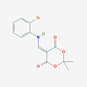 molecular formula C13H12BrNO4 B170306 5-[(2-Bromo-phenylamino)-methylene]-2,2-dimethyl-[1,3]dioxane-4,6-dione CAS No. 187278-04-2